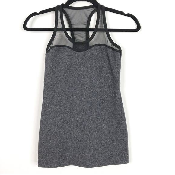 Beyond Yoga XSmall XS Mesh Back Workout Tank Heather Gray Black Racerback Top - Picture 1 of 7